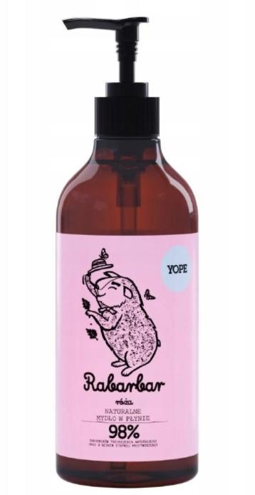 Rhubarb & Rose 500ml Organic Moisturizing Soap - 98% Natural Gentle Cleanser