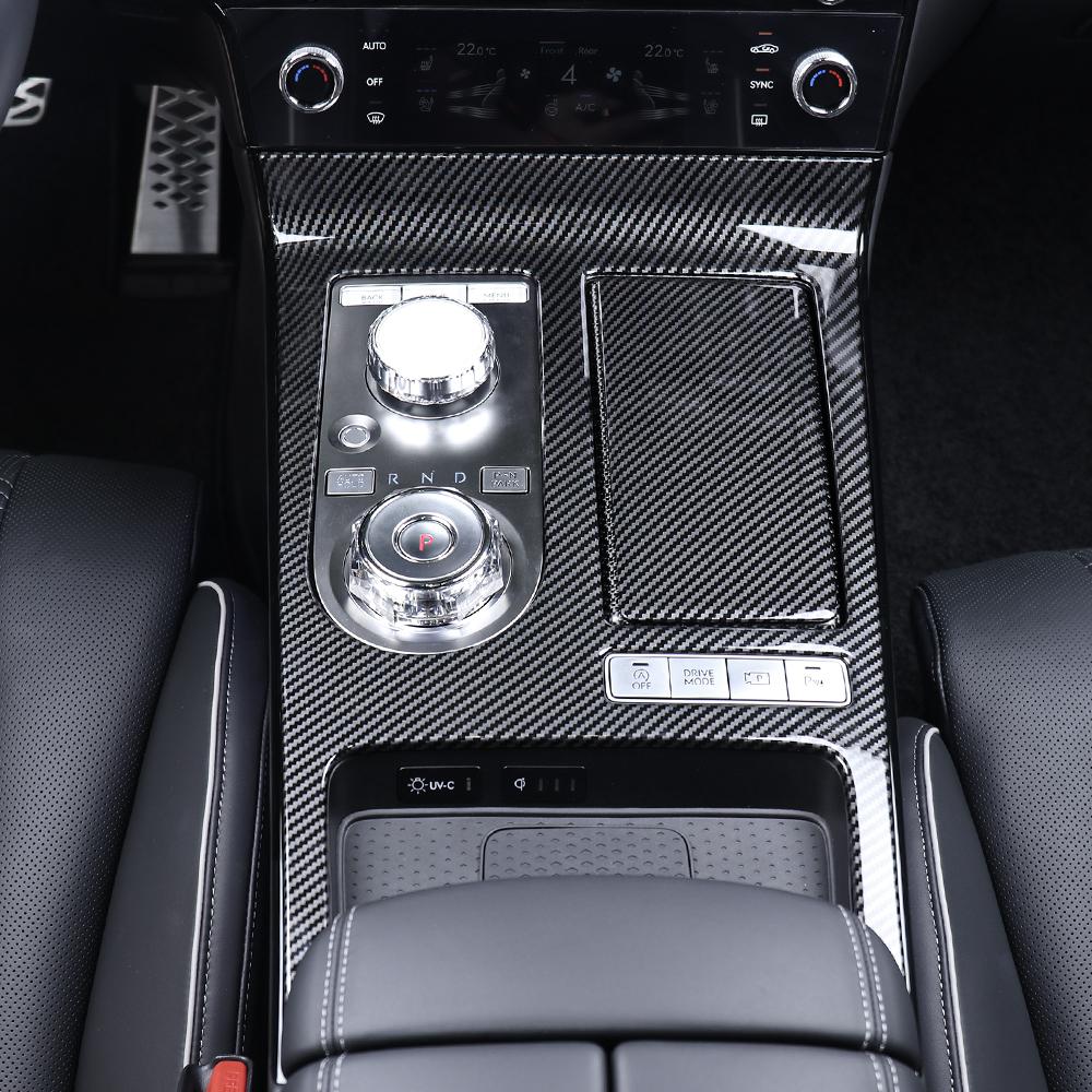 Carbon Fiber Stripe Central Console Panel Gear Shift Cover For Genesis G80 2026 2026 Accessories LHD