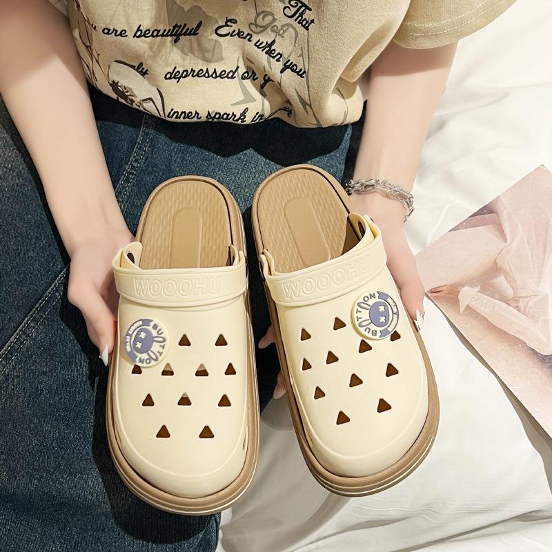 

Новые туфли с отверстиями женские летние туфли на платформе модные пляжные туфли с рисунком сумки женские сандалии пара тапочек на улице 40 [Standard code]