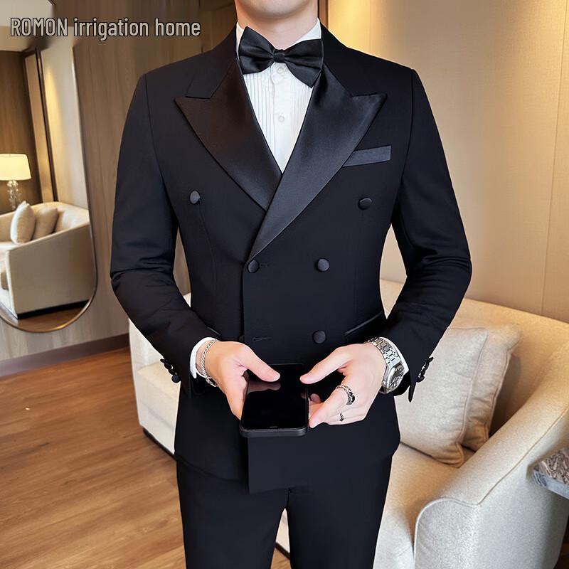 Romon Men s Business Formal 3-Piece Suit Set 5XL