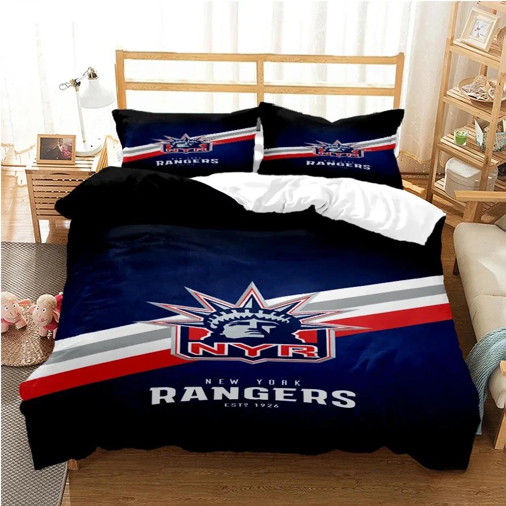 Copripiumino Hockey su Ghiaccio Cartone Animato Piumone Set Biancheria da Letto Copripiumino Morbido e Federe per Adolescenti Bambini Singolo Matrimoniale Queen King