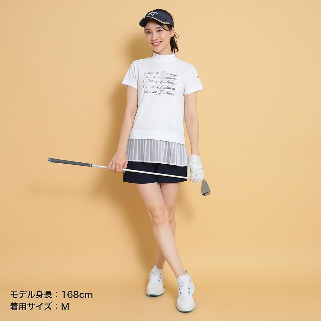 Callaway Short Sleeve Mock Neck Shirt UV for C25134211 Size M Women's (Moisture-Wicking, Quick-Drying, Protection) Golf, 1030_White,