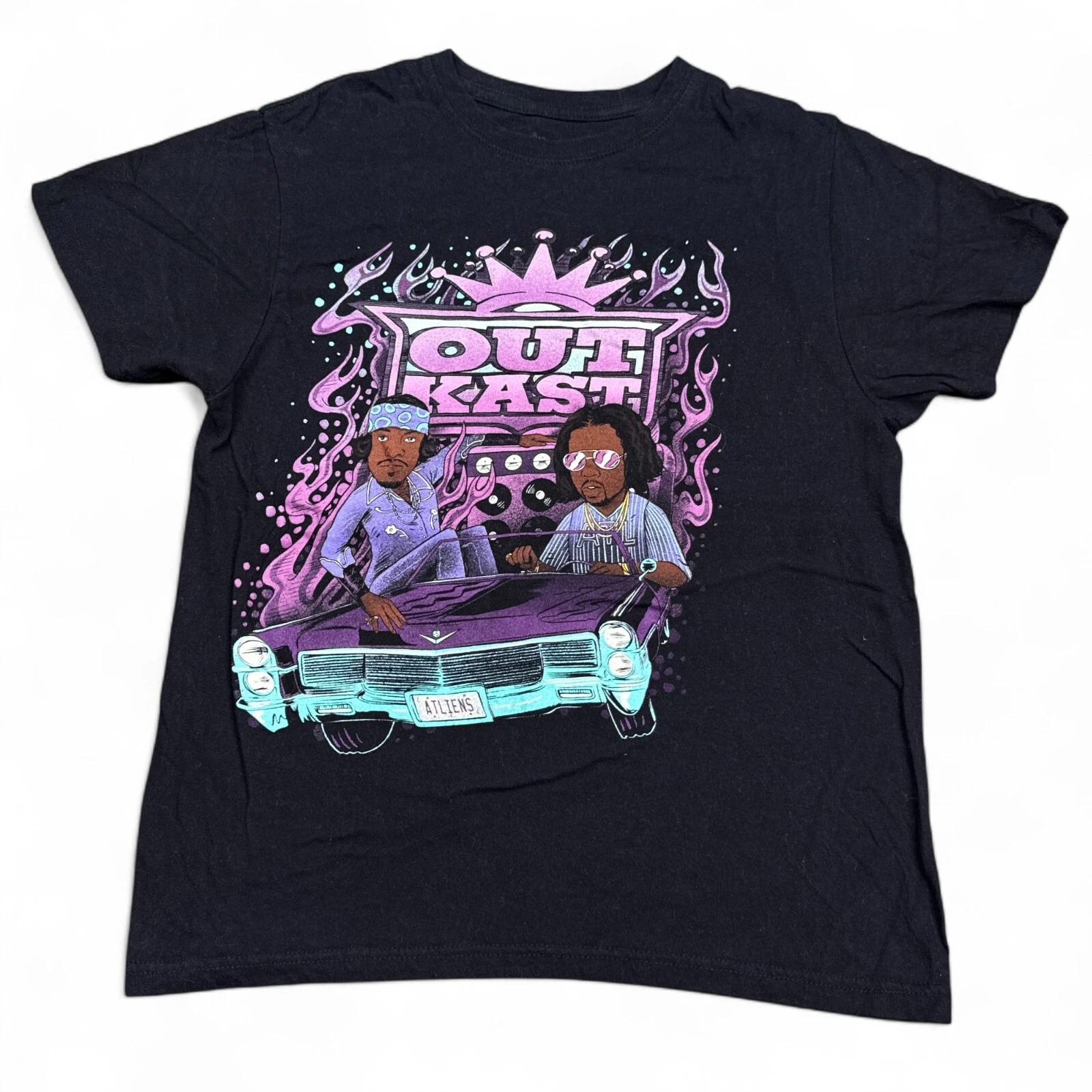 

Outkast ATLiens Tee Shirt Adult Size Medium Black Boot Big Logo VTG Style Rap 4XL