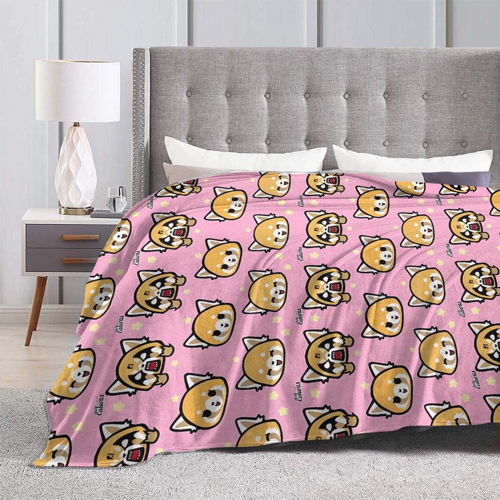 Warm BlanketChild Picnic Aggretsuko Throw Blanket  Flannel Bedspread For Couch Chair Sofa Bed Comfortable Sofa Bed Cover