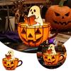 Halloween Ghost Reading Lamp Resin Night Light Decor Cute Led Ghost Pumpkin Cup Nightlight For Readers Halloween Decor Gift