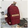High value niche design backpack couple simple letters lightweight large capacity backpack