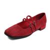 Chaussures Mary Janes à talon bas pour femme en cuir suédé léopard, fermeture double boucle, chaussures à talon bas, chaussures à talon femme grande taille 43
