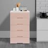 5-Tier Tall Plastic Storage Cabinet with Drawers, Multi-Purpose Organizer for Bedroom Closet Office, Pink Modular Drawer Unit