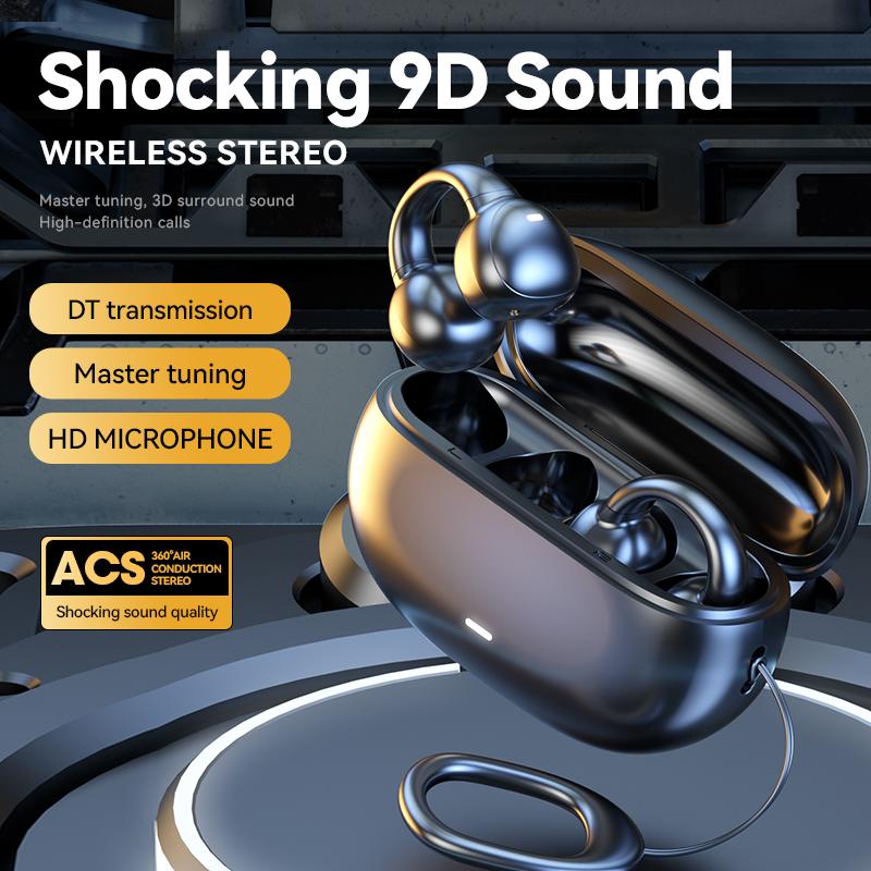 Auricolare Bluetooth TWS Tipo Clip da Orecchio Cuffie Sportive e per il Tempo Libero 5.3 Auricolare Wireless Auricolari Impermeabili Stereo Riduzione del Rumore Auricolari Sportivi