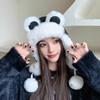 Cute Hat Female Winter Warm Lei Feng Hat Ear Protector Hairball Plush Hat Big Head Circumference Hat