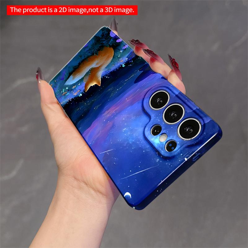 2DFlat Samsung phone case Starry Fox Dreaming in Moonlight Applicable to Galaxy S23 S24 S25ULTRA S26 A12 A14 A15 A16 A54 A55
