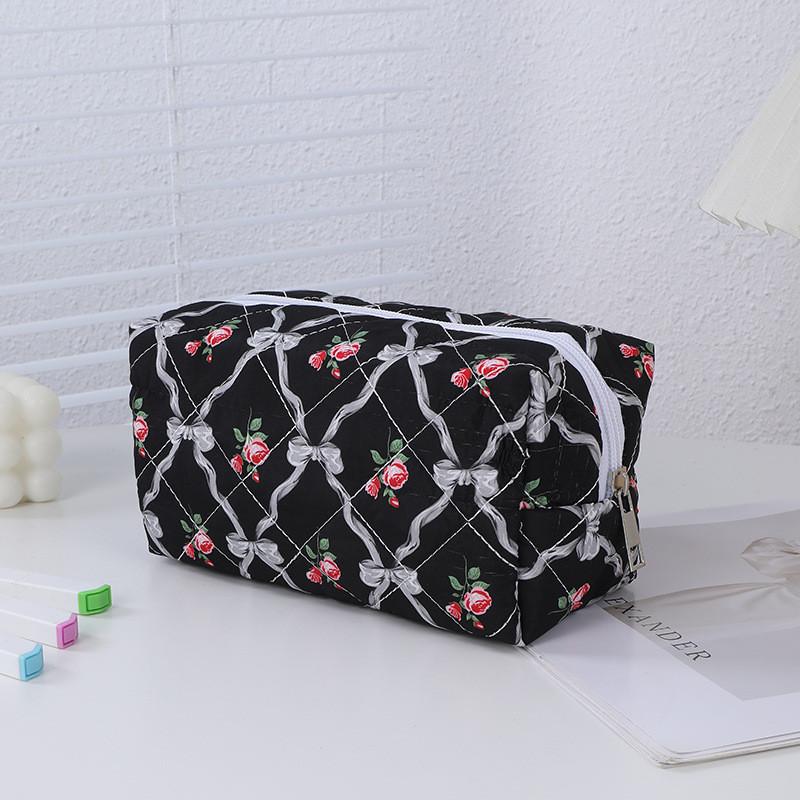 Cartoon Rose Pattern Pencil Case With Large Capacity For Students And School Supplies