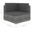 VidaXL Salon de jardin, 6 pcs avec coussins Gris Résine tressée