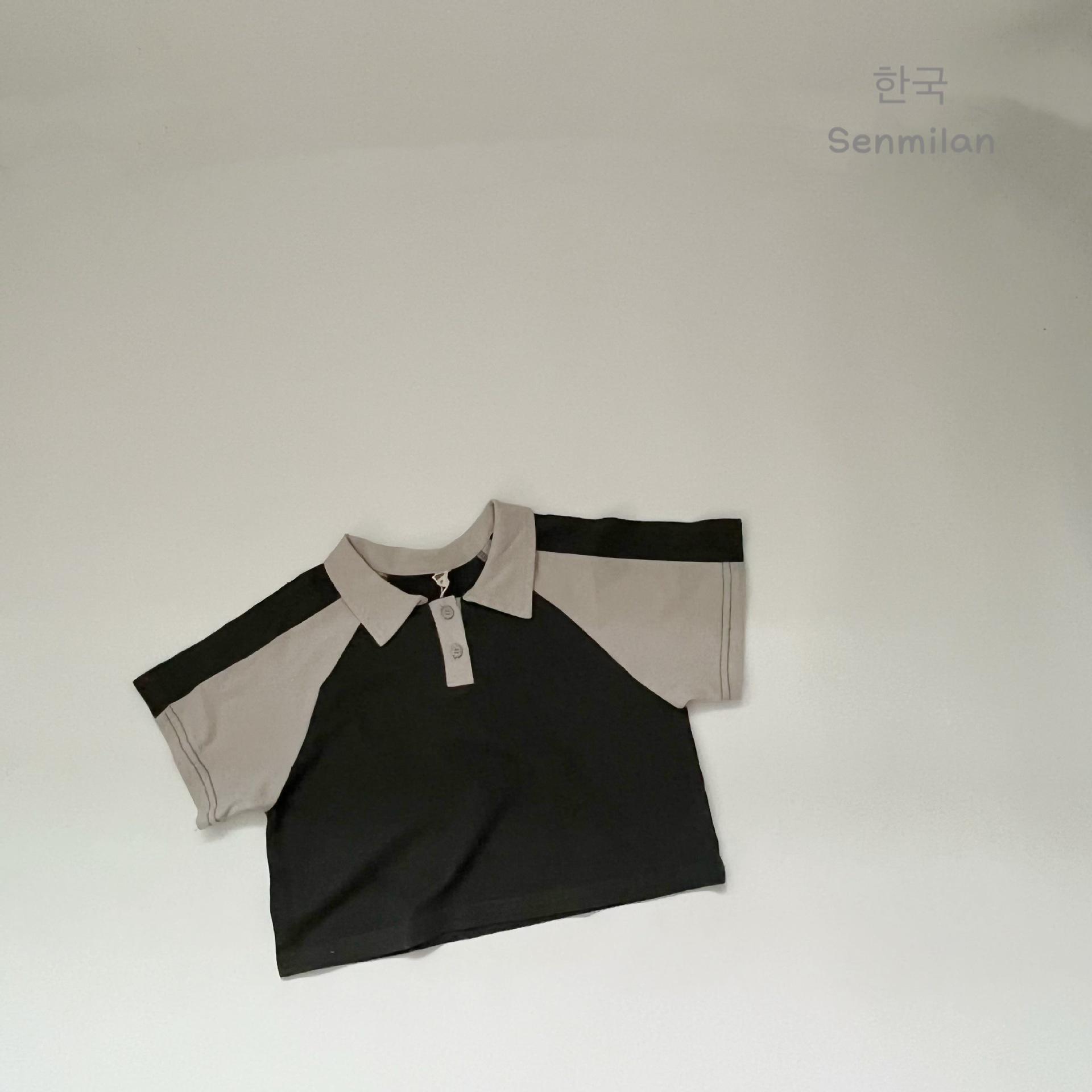 

Детская модная футболка-поло в стиле кампус - с коротким рукавом, унисекс, корейский дизайн, универсальный летний топ 100 cm армия зеленый