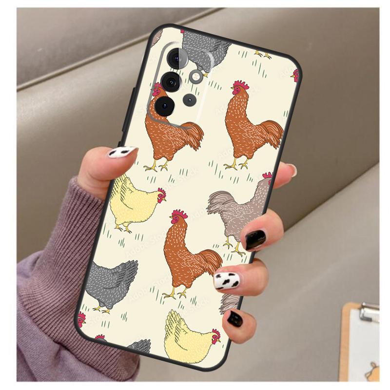 Chicken Pattern Case For Samsung Galaxy A34 A54 A14 A06 A16 A26 A36 A56 A12 A32 A52 A13 A33 A53 A15 A35 A55