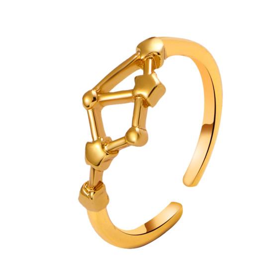 Student Ring Electroplated Finish Adjustable Opening Design Star Symbol Ring Couple Matching Ring Alloy Jewelry Gift