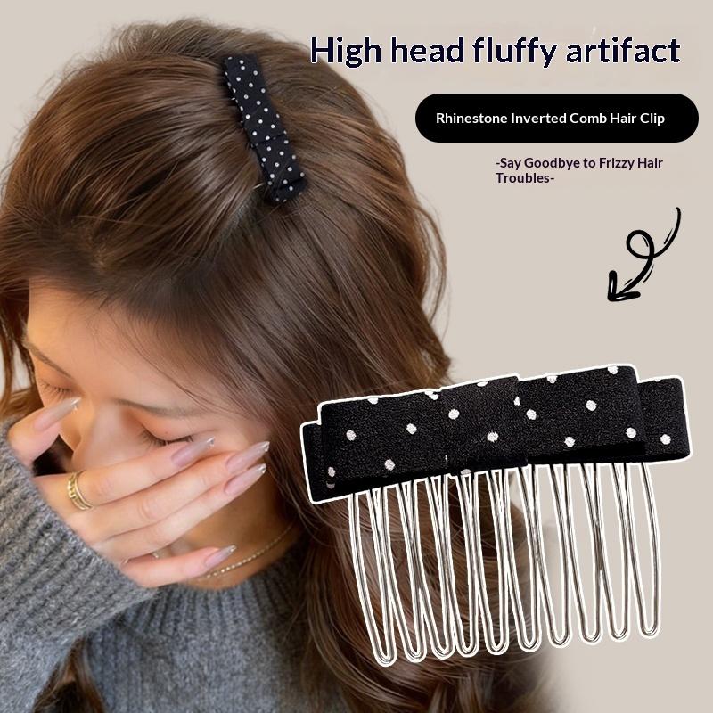 Polka Dot Bow Hair Comb Cute Minimalist Design Non Slip Durable for Women Girls Home Daily Hair Accessory