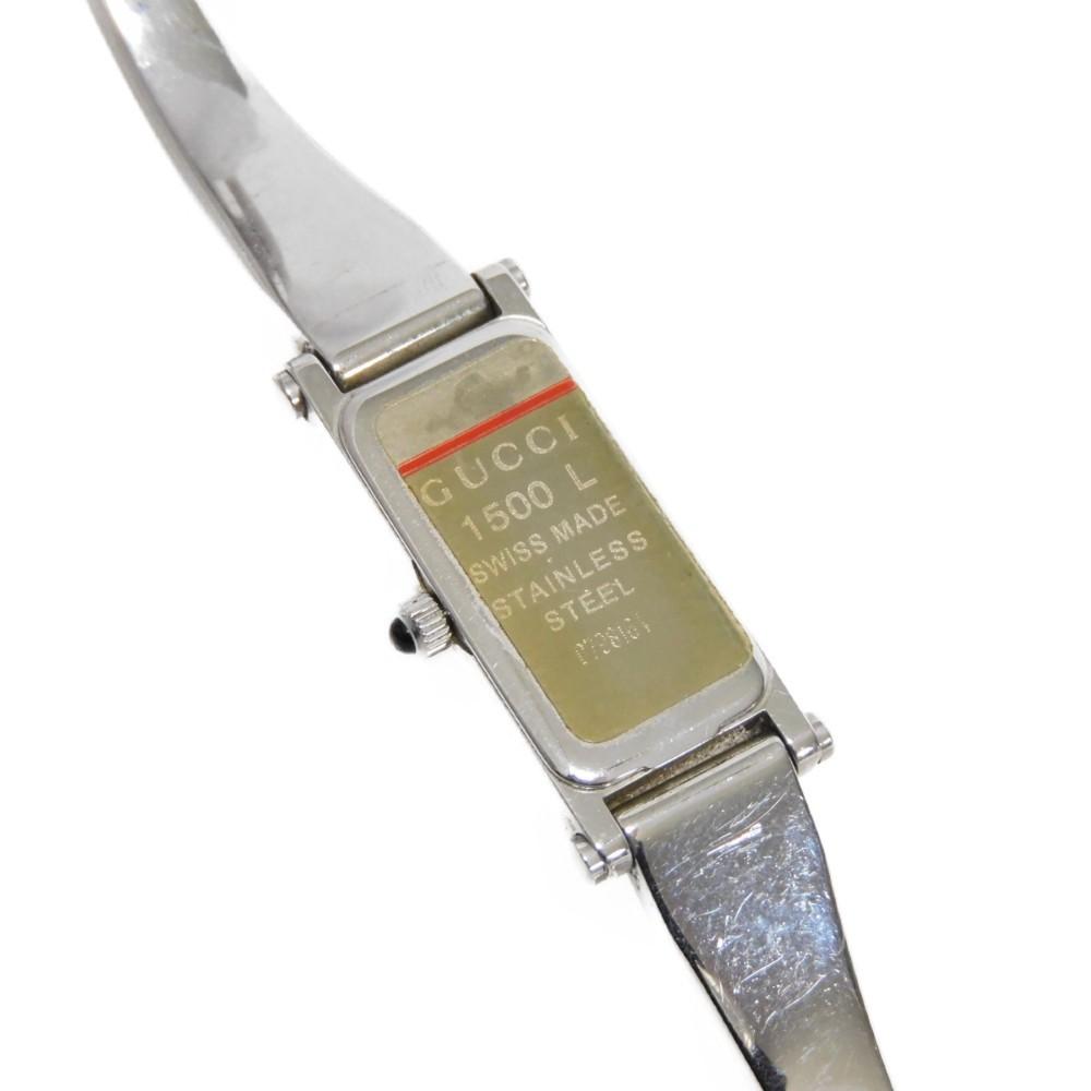 Used 9539 Bangle Watch 1500L 7975 Black Dial Quartz Stainless Steel Women's from Japan AUTHENTIC