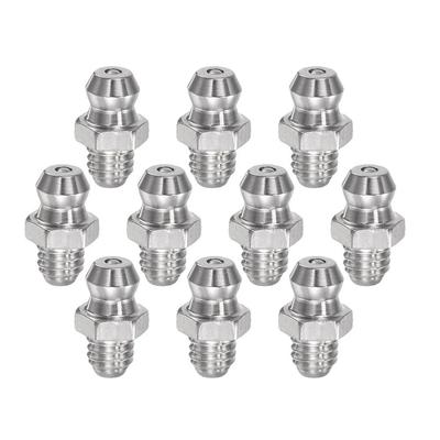 8/16Pcs M6 Thread Grease Nipples Straight Hydraulic Car Filling Tools Grease Fitting 14mm Height 201 Stainless Steel
