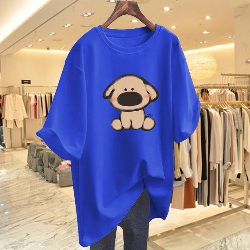 2025 Summer Korean Style Versatile Pure Cotton Couple T-Shirt - Women's Crew Neck Casual Loose Fit, Short Sleeve