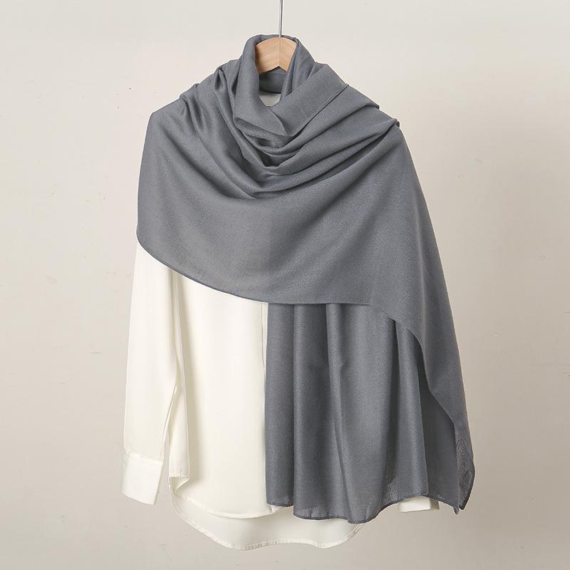 Autumn and winter hot-selling new monochrome linen women's scarf popular solid color cotton and linen feel long towel
