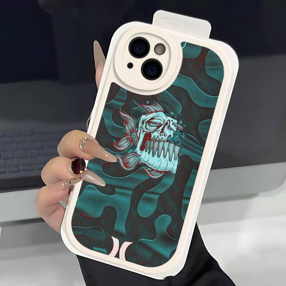 

Classic Famous Brand H-HurleyS Logo Phone Case For IPhone 16 15 14 13 Pro Max 11 12 Plus Leather Silicone Cover 12 pro max