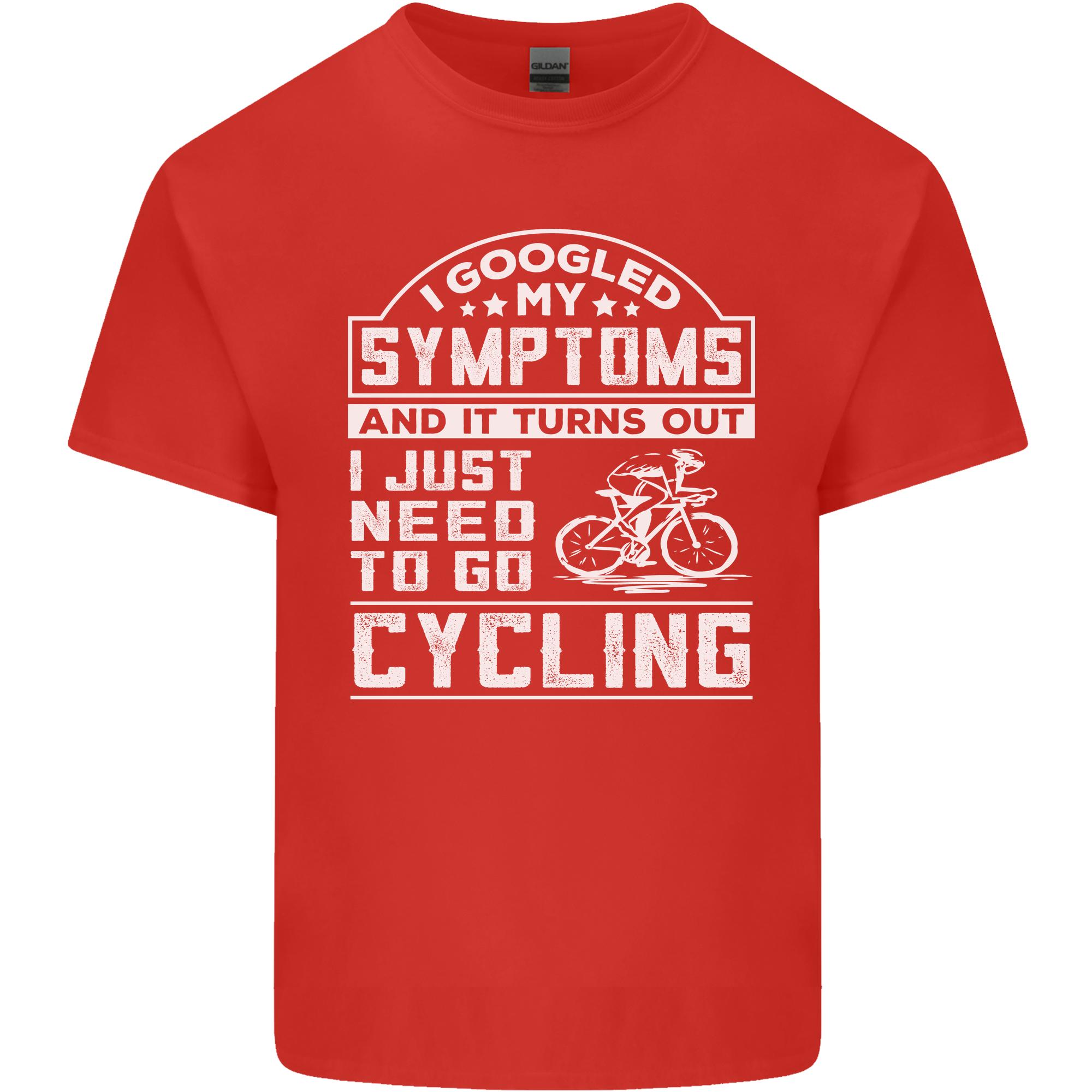 Cycling I Googled My Symptoms Cyclist Funny Unisexs Light Cotton TShirt S