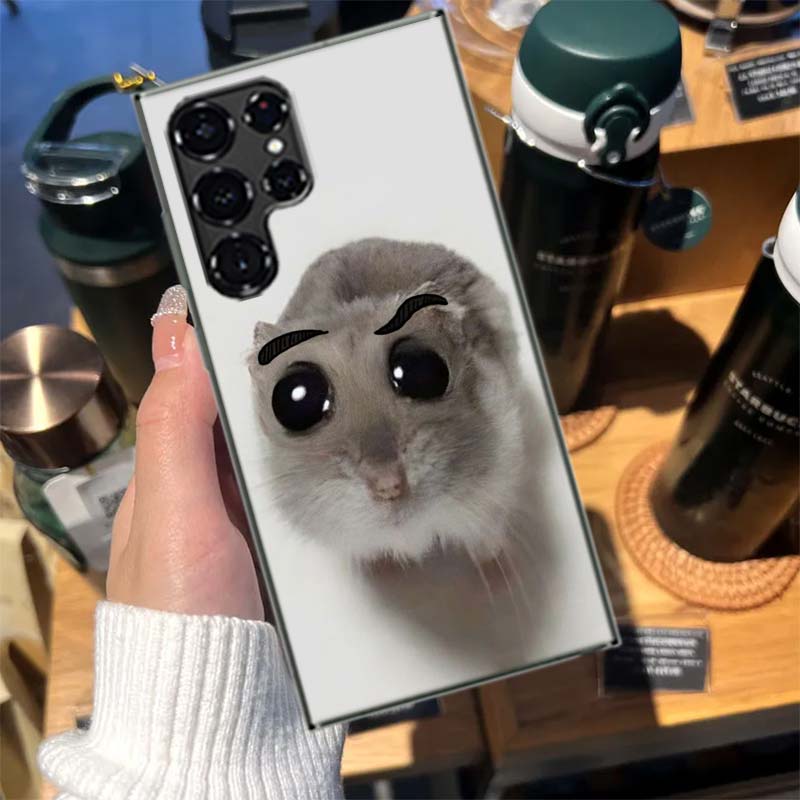 Funny Sad Hamster Meme Cases Phone Case for Samsung Galaxy S26 Ultra S25 Edge S24 S23 FE S21 Plus S20 S22 S10 Cover TPU Capa She