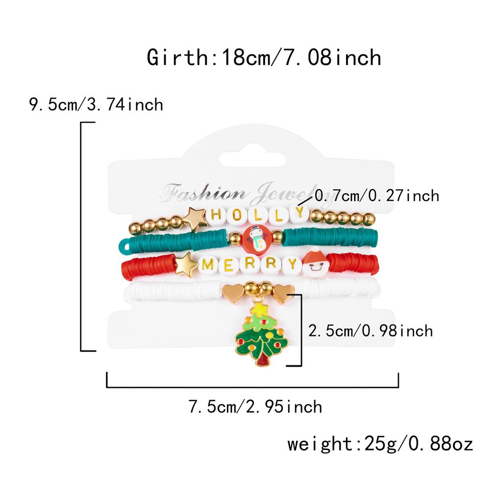 Exquisite Cute Christmas Santa Claus Bracelet Set for Women Men Fashion Unisex Festival Jewelry Daily Wearing Party Gift