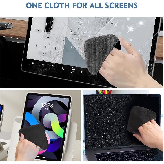 Car Screen Cleaner Cloth - 4"×4" Premium Microfiber Pad for Touchscreen & Dashboard, Anti-Static & Scratch-Free, Interior Cleaning Wipes for LCD