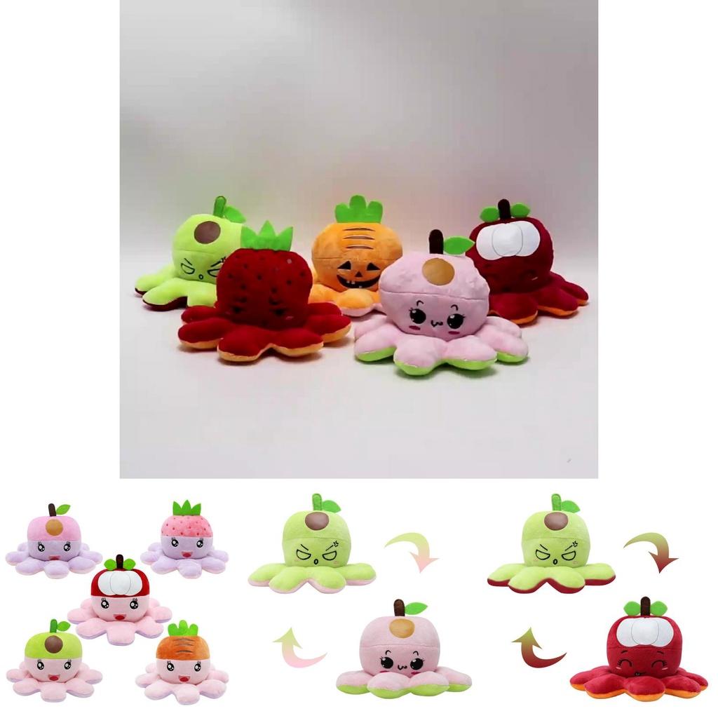 Reversible Octopus Plushie Toy Animal Stuffed Doll Birthday Gift For Kids