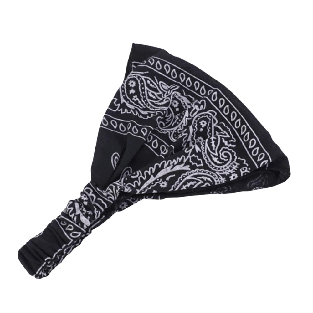 Elastic Paisley Print Headband Soft Hair Band Multi-Functional Turban Head Wrap Women