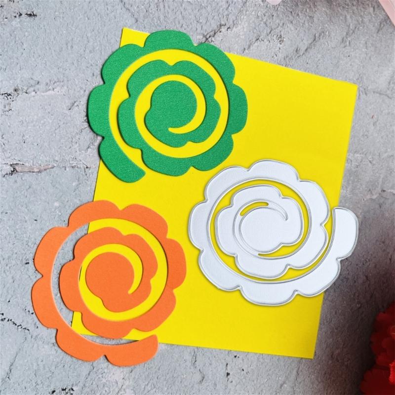 Metal Die Cuts Curly Flower Embossing Stencil Cutting Dies for Card Making Scrapbooking Paper DIY Template Handmade
