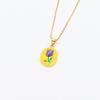 Tulip-Shaped Oil Painting Style Drip Flower Pendant Necklace - DIY Jewelry Accessory
