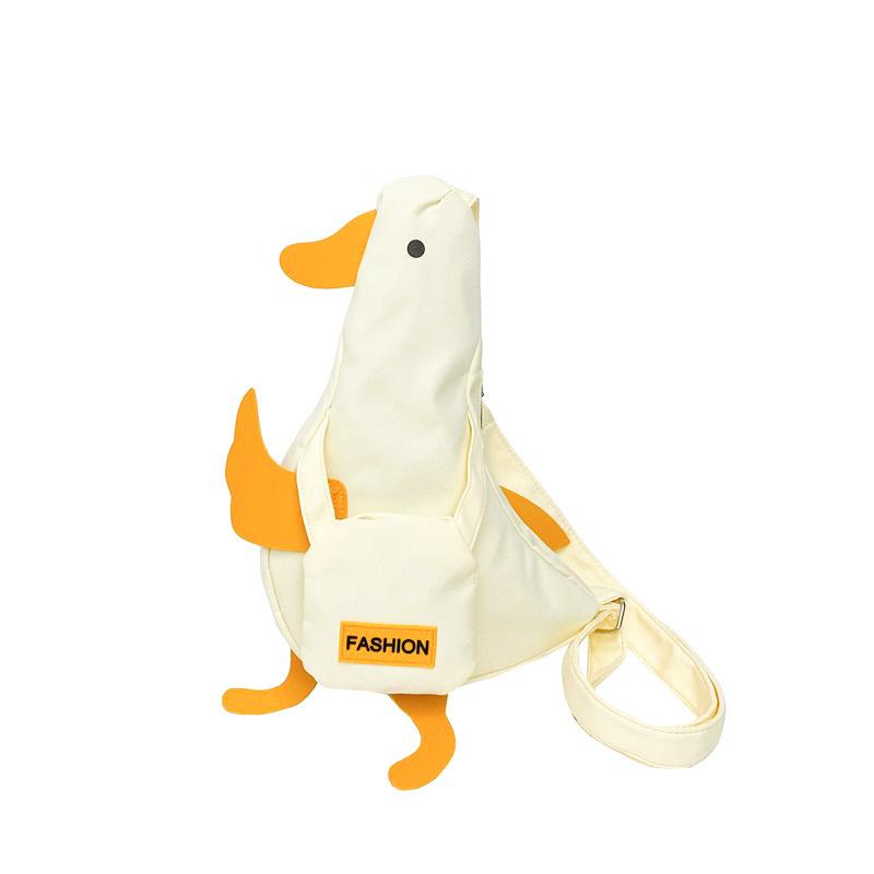 Cute Duck Funny Backpack Chest Bag Canvas Bag Versatile New Mobile Phone Messenger Bag Student Shoulder Fanny Pack