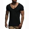 Tiefem V-Ausschnitt Kurzarm Herren T-Shirt Slim Fit T-Shirt Männer Dünnes Top T-Shirt Lässiges Sommer T-Shirt Camisetas Hombre