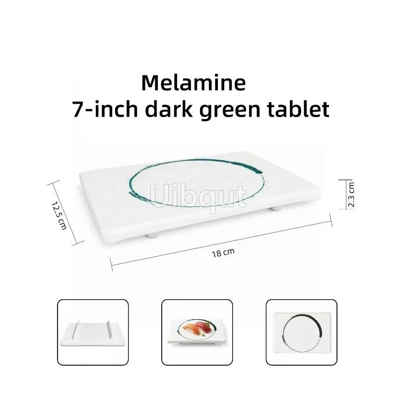 Melamine Rectangular Plate Japanese Tableware Plate Front Grilled Sushi Dish Sashimi Display Yakitori Dish Commercial BBQ Plates