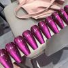 24-Piece Purple Cat Eye Nails: Autumn/Winter Shiny Nail Art, High-End Whitening, Ready-to-Wear