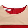 YYFS Women's Fashion Summer Spring Colour Block Print Short Sleeve O-Neck High Waist Casual Dresses