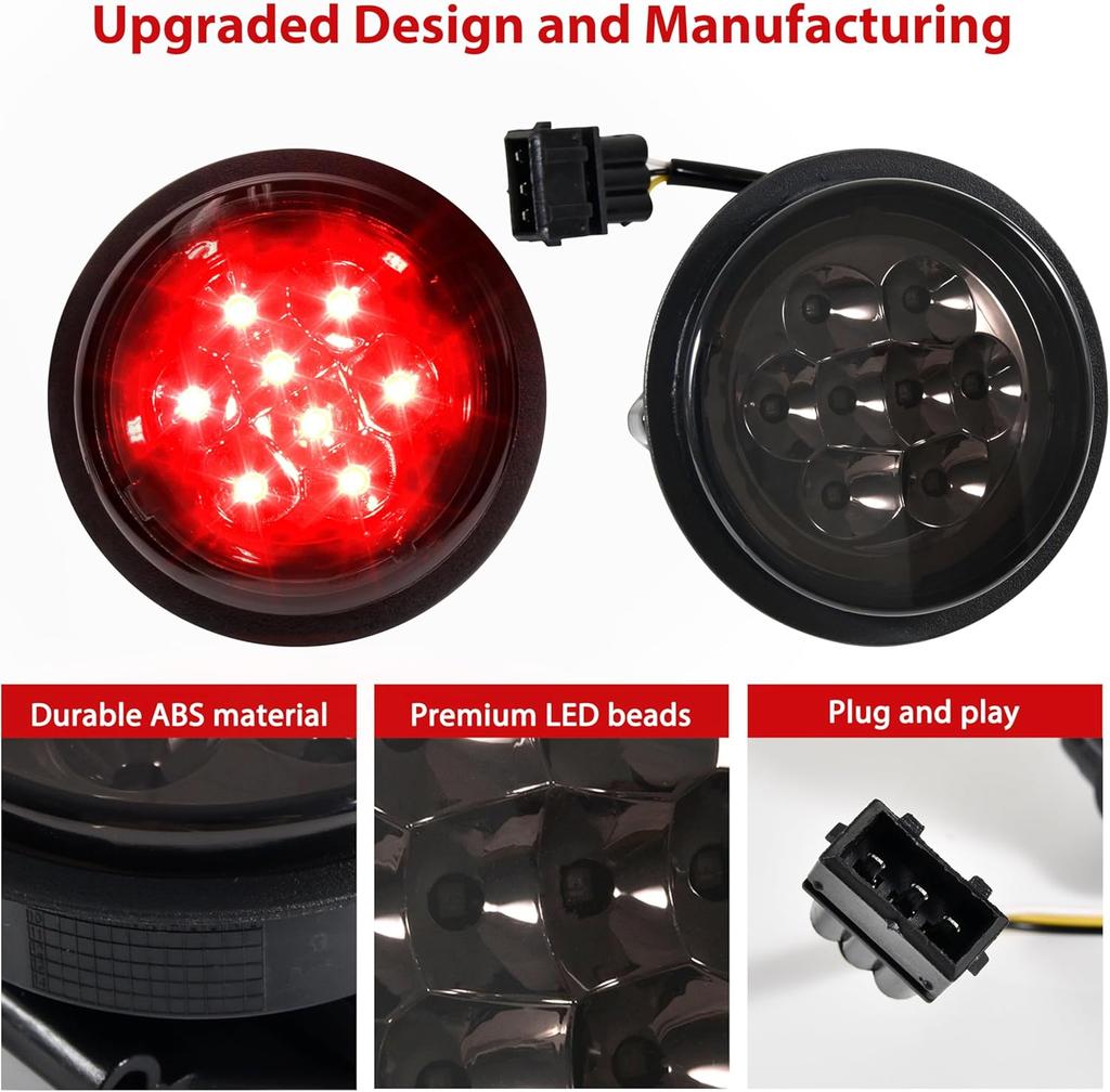 Smoked Black LED Tail Lights for Can-Am Outlander 2011-2025, 2pcs Replacement Brake Stop Lamps