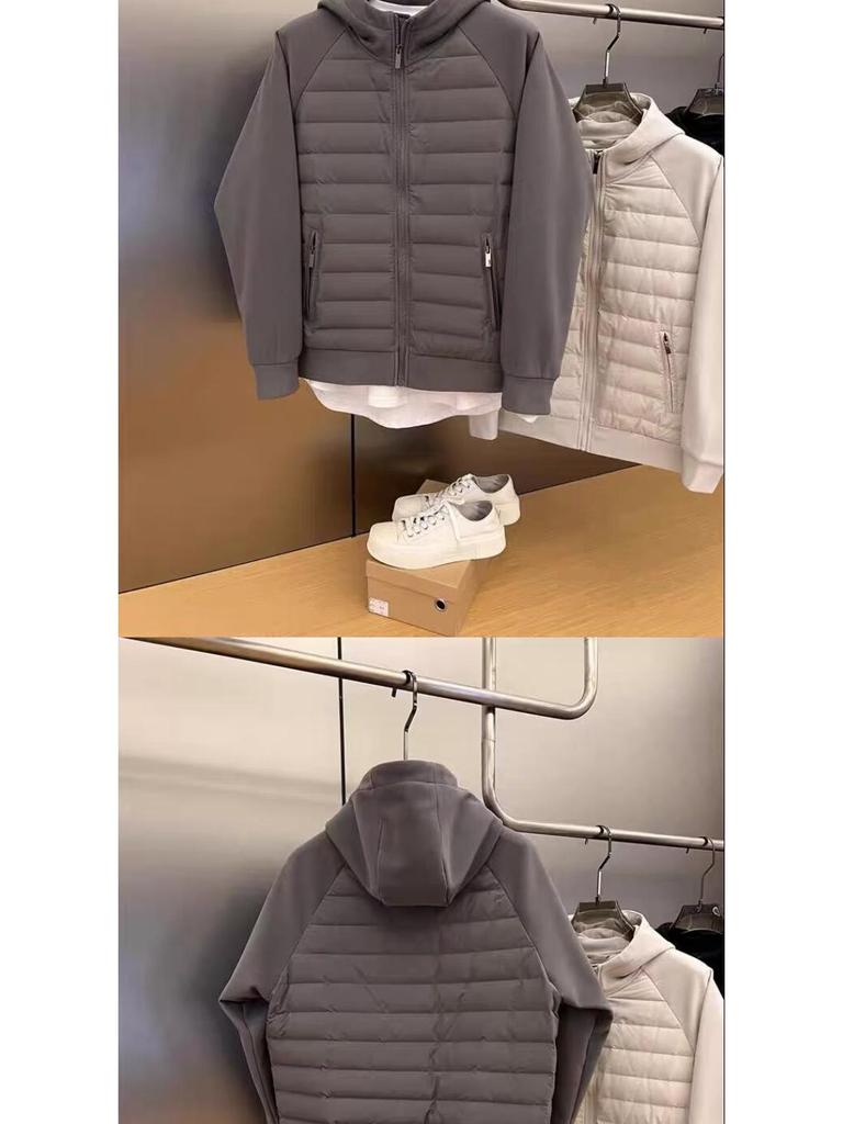 Men's 2025 Autumn/Winter Patchwork Hooded Warm Jacket - Casual and Versatile Outdoor Cardigan