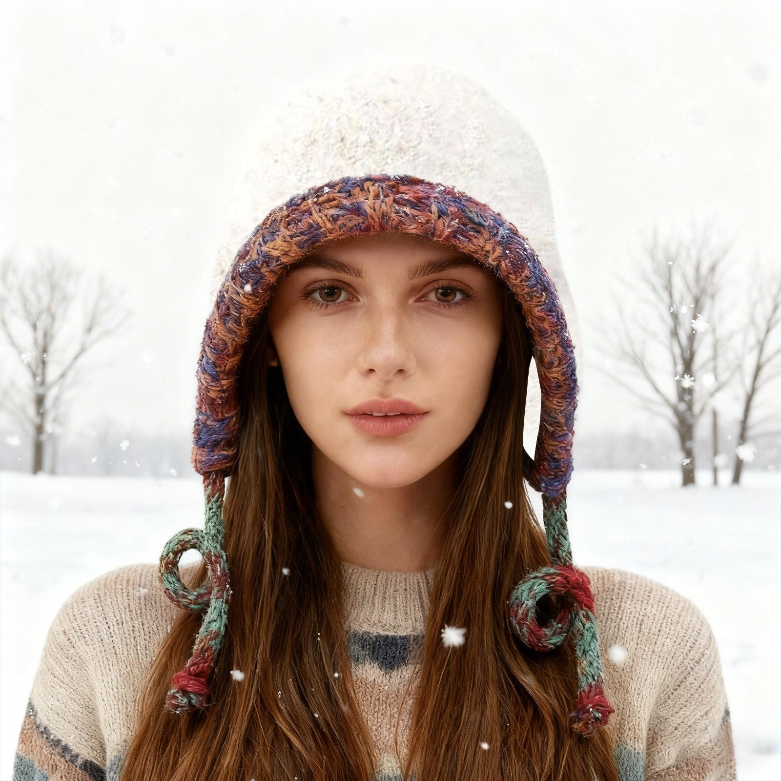 

Женская плюшевая шапка, Женский толстый носок, Вязаная пряжей шапка One Size