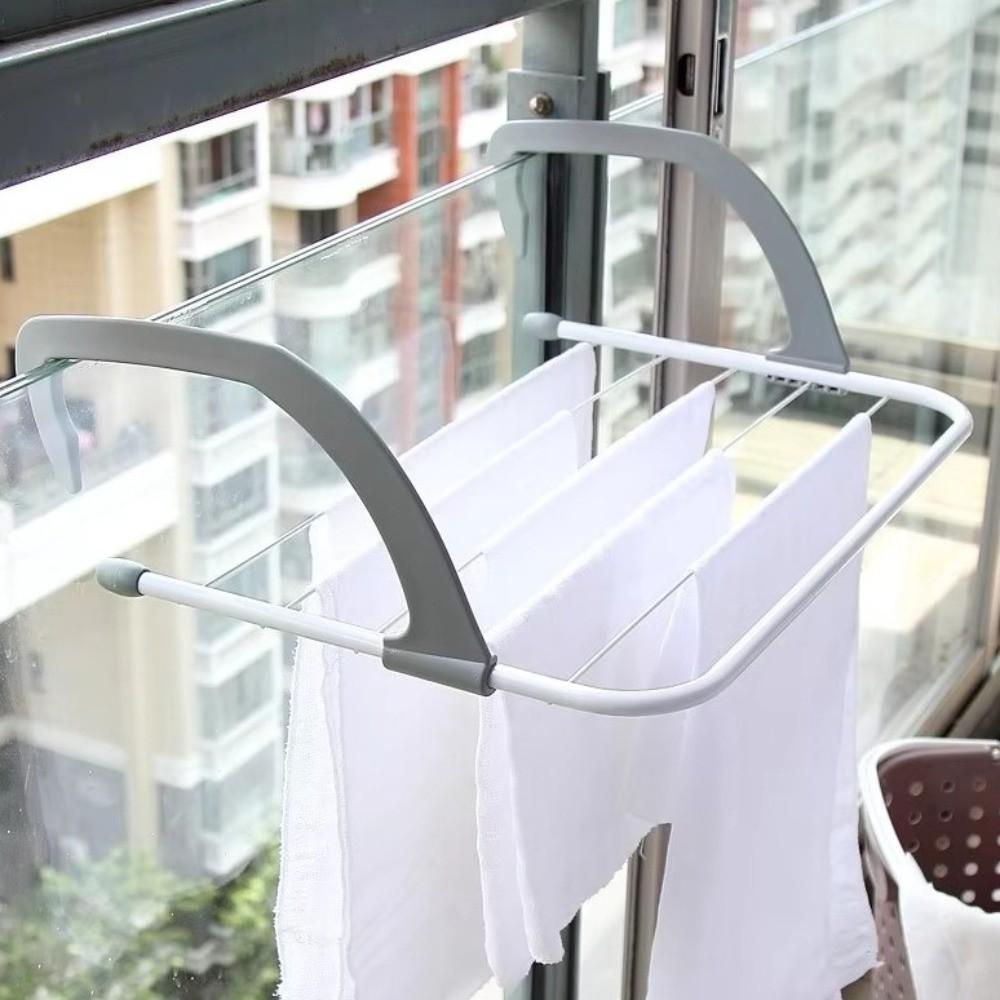 Collapsible Foldable Clothes Hanger Space Saving Shoes Storage Rack  Balcony Use