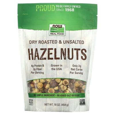Now Foods Dry Roasted & Unsalted Hazelnuts 454g (16oz)