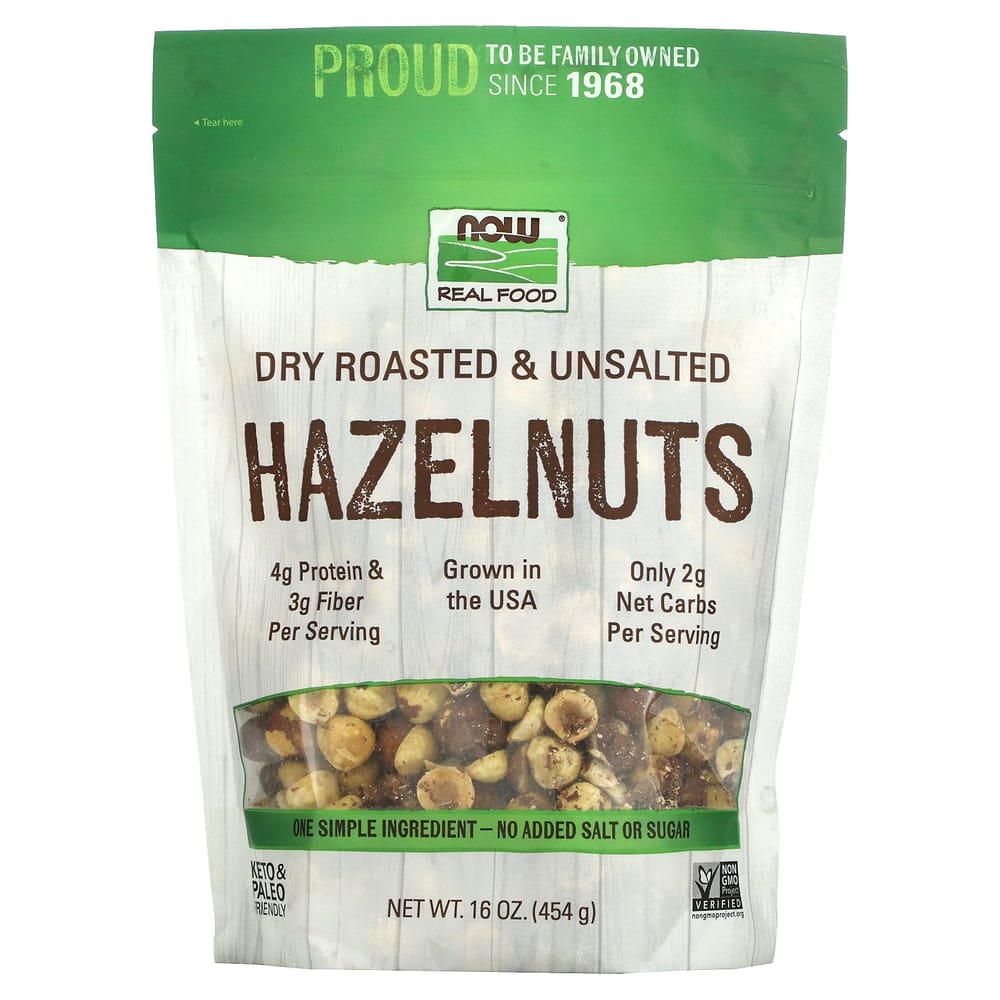 Now Foods Dry Roasted & Unsalted Hazelnuts 454g (16oz) 454g - 1 ea