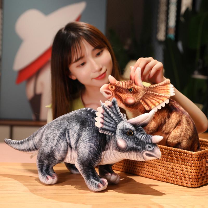 32-46cm Peluche Creativo Morbido Triceratopo Giocattolo di Peluche Simulazione Bambola Dinosauro Giocattolo Ripieno Bambini Ragazzo Giocattoli Dinosauri Regali di Compleanno