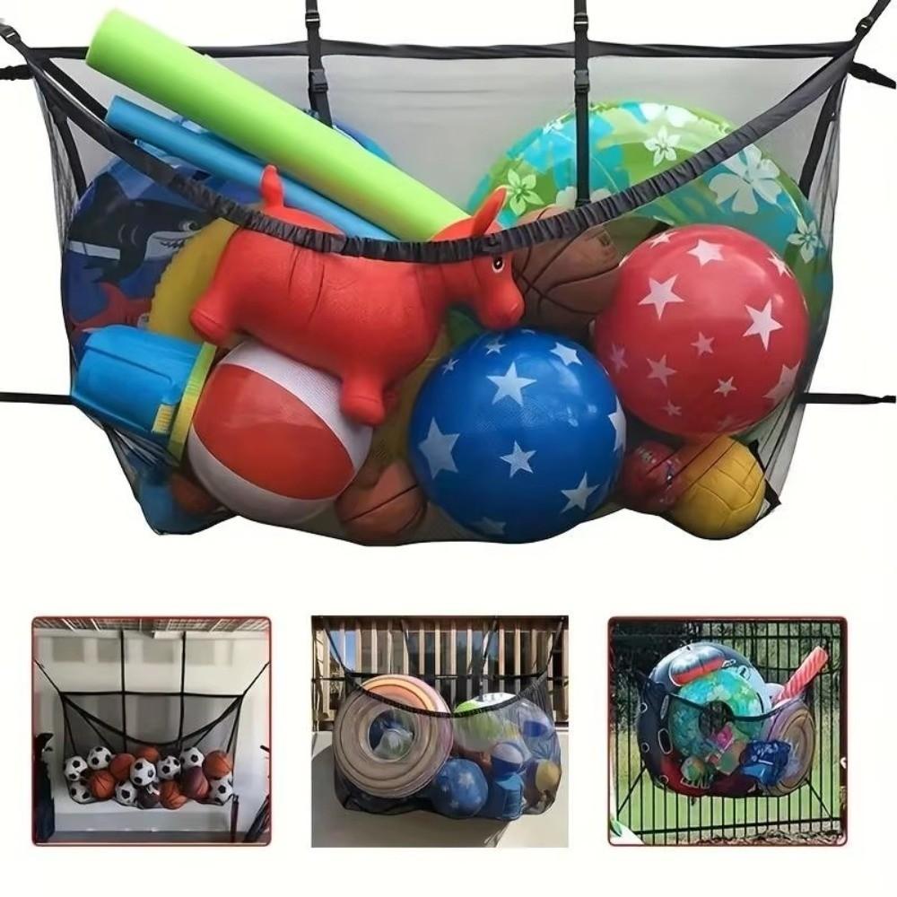 Multifunctional Pool Storage Organizer Bag Extra Large Swimming Pool Hook Toy Storage Bag Foldable Bath Hanging Mesh Bag