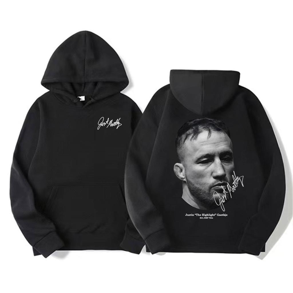 Justin The Highlight Gaethje Graphic Hoodies Men Women Vintage 90s Violence Aesthetics Sweatshirt Oversized Hoodie