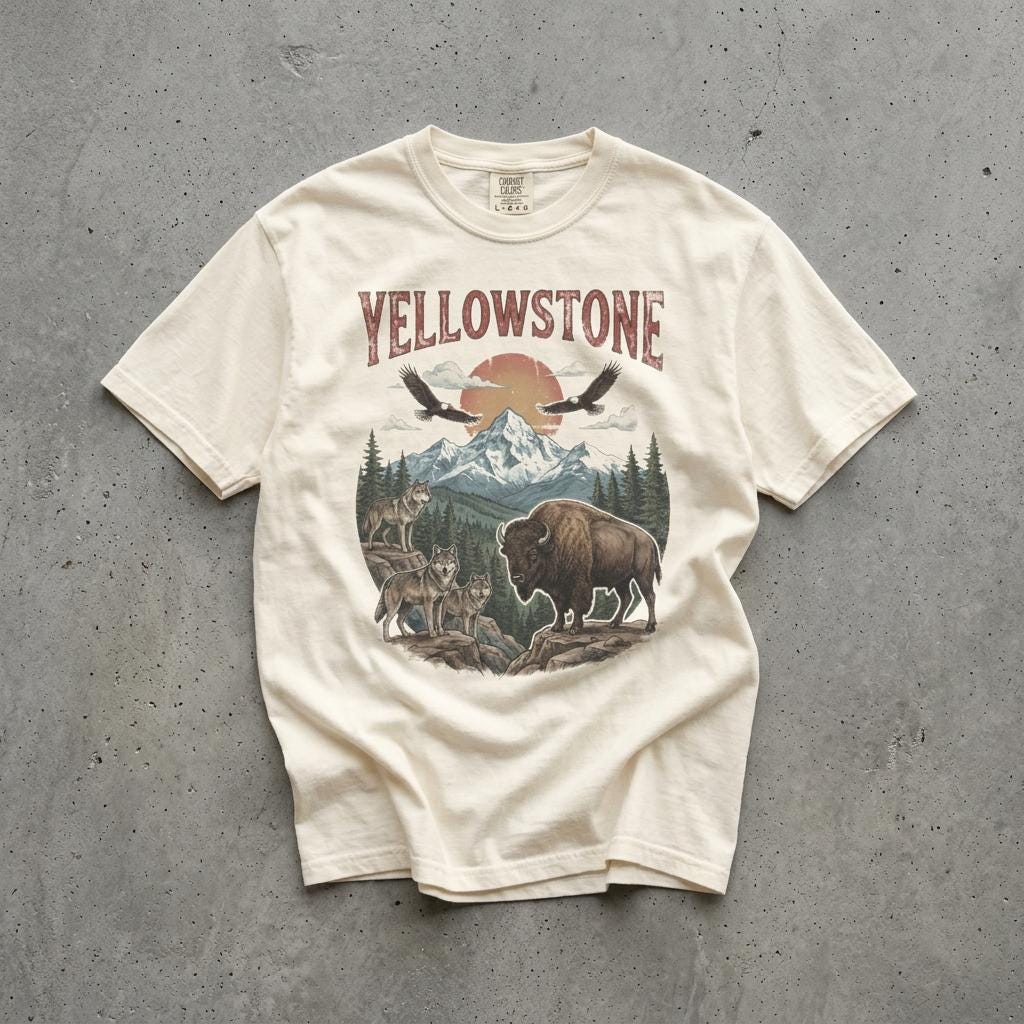 Yellowstone National Park Shirt, Vintage Bear Camping Comfort Colors Tee, Wildlife Gift
