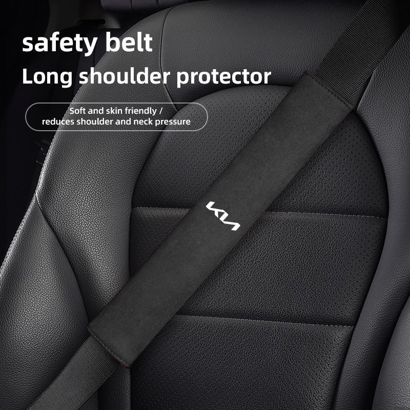 1Pcs Suede Car Seat Belt Cover Shoulder Protection Pad For KIA Sportage Niro K5 EV6 Stinger Forte Ceed RIO Proceed Soul Cadenza